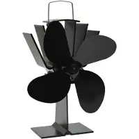 vidaXL Ovenventilator, aangedreven door warmte, 4 bladen, zwart