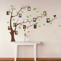 Giftwebshop Vrolijke Premium Prachtige Muursticker Boom Met Fotolijsten Tak- Voor Kinderkamer / Babykamer / woonkamer V2