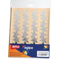 Agipa metallic stickers, blister met 128 stuks, goud en zilver, ster 35 mm - 3 stuks