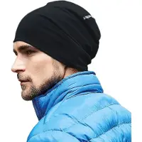 Beechfield Wintermuts Oslo - zwart/wit - volwassenen - Katoen/elasthan - sport muts beanie - gebreid