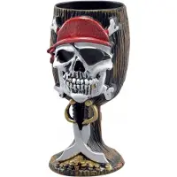 Bristol Novelty Piraten feest accessoires kelk/drinkbeker - 17 cm - Piraten thema feestje feestartikelen - zwart
