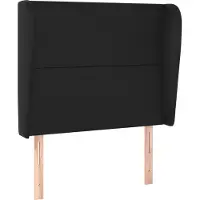 vidaXL Hoofdbord met randen 183x23x78/88 cm kunstleer zwart