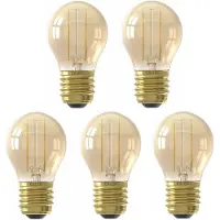 Calex 5 stuks - LED - kogellamp - E27 - 3.5W - 250lm 2100K - Goud - dimbaar P45