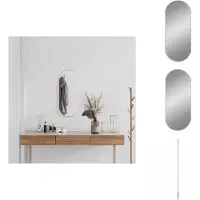 vidaXL Wandspiegel 70x30 cm ovaal zilverkleurig