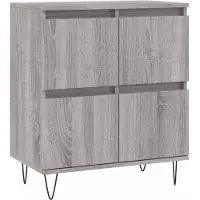 vidaXL Dressoir 60x35x70 cm bewerkt hout grijs sonoma eikenkleurig
