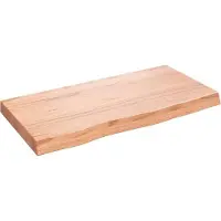 vidaXL Wastafelblad 80x40x(2-6) cm behandeld massief hout lichtbruin