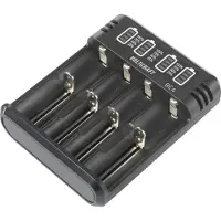 Voltcraft BC4 Batterijlader Li-ion, NiMH AA (penlite), AAA (potlood), C (baby), Sub-C, 10440, 16340, CR-123A, 17335, 17500, 17670, 18490, 18650, 21700, 22650,