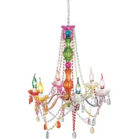 Kare Kroonluchter Starlight Rainbow, dimbaar, multicolor, Woon-/ Eetkamer, metaal, kroonluchter