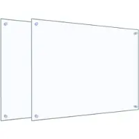 vidaXL Spatschermen keuken 2 st 80x60 cm gehard glas transparant
