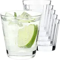 Kadax Drinkglazen, drinkglazen van neutrum calciumglas, multifunctionele drinkglazen, waterglazen, universele glazen voor dranken, mojito, ijskoffie (Amalia, 175 ml, 6)