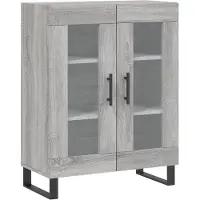 vidaXL Dressoir 69,5x34x90 cm bewerkt hout grijs sonoma eikenkleurig