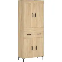 vidaXL Hoge kast 69,5x34x180 cm bewerkt hout sonoma eikenkleurig