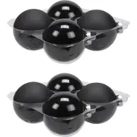 Othmar decorations 8x stuks kerstversiering kerstballen zwart van glas - 10 cm - mat/glans - Kerstboomversiering