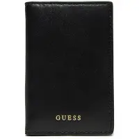 GUESS Leren Kaarthoes Card Holder Black Zwart