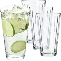 Kadax Drinkglazen, drinkglazen van neutrum calciumglas, multifunctionele drinkglazen, waterglazen, universele glazen voor dranken, mojito, ijscafé (Amalia 360 ml, 4)