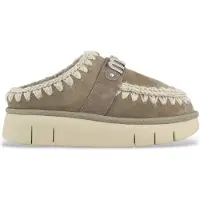 Mou Dames Groenbruine Bounce leren klompen (41), Leer, 3 tot 5 cm, Geen, Casual MU.FW531001A