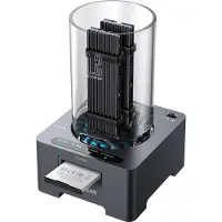Graugear Docking + kaartlezer voor 1x M.2 NVMe, 1x M.2 NGFF, 1x CF-Express (USB-C), Geheugenkaartlezer, Grijs
