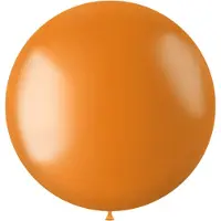 Folat - ballon XL Radiant Marigold Orange Metallic - 78 cm - WK voetbal 2026 - WK voetbal versiering - WK voetbal outfit - Nederland WK