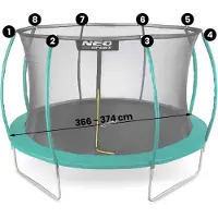 Neo-Sport Binnenkant veiligheidsnet voor trampolines, 374 cm (12 voet),