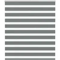 vidaXL Dubbele rolgordijn, donkergrijs, 135x150 cm, stofbreedte 130,9 cm, polyester