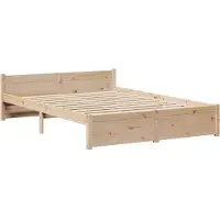 vidaXL Bedframe met hoofdbord massief grenenhout 150x200 cm