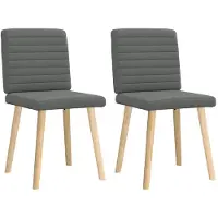 vidaXL Eetkamerstoelen 2 st stof donkergrijs