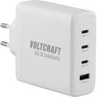 Voltcraft UC-3C1A140W01 USB-oplader 140 W 3x USB-C, 1x USB-A USB PD 3.1 Wit Binnen GaN