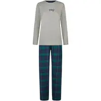 Happy Shorts Pyjama 'Christmas' donkerblauw / grijs gemêleerd / groen