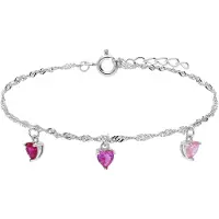 Lucardi Armband 'Lieblich' lila / pink / zilver