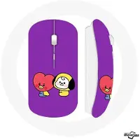 MANIACASE Draadloze Muis - BTS - BT21 - Tata V Chimmy Jimin - USB Wifi - Multicolor - Paars