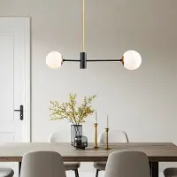 LumenXL Design hanglamp Danley, 2-lichts - melkwit
