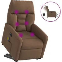vidaXL Sta-op-massagestoel elektrisch verstelbaar stof bruin