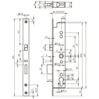 Abloy EL260 Paniekdeurslot | signalering | zelfvergrendelend | DM45mm | PC92mm | voorplaat RVS 24x300mm rechthoekig | DR 1+2+3+4 - 10013785
