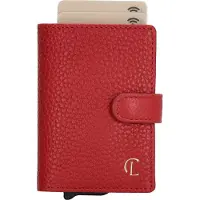 Charm London Washington Creditcard etui - 100% Leer - Leren Tas - Rood