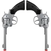 Funny fashion verkleed speelgoed revolver/pistool - 2x stuks - metaal - 8 schots - Plaffertjes pistolen - wapens