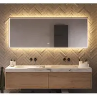 Schaere Badkamerspiegel met directe en indirecte verlichting, verwarming, instelbare lichtkleur en dimfunctie 180×70 cm