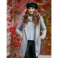 Vivisence Dames Baret - Gebreid Met Wolmix Met Zachte Structuur En Subtiele Bloemen Applicatie - Houdt Warm En Zit Comfortabel Voor Dagelijks Gebruik En Stijlvolle Outfits Tijdens Koude Dagen - Zwart