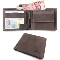 LeonDesign - Portemonnee heren - Billfold - Luxe bruin leer - Veel opbergruimte & ruimte voor 12 pasjes