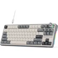 Royal Kludge R87Pro, halfgrijs gaming toetsenbord, met Creamy switches