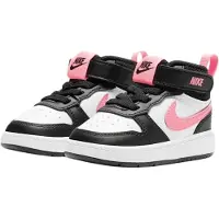 Nike Court Borough Mid 2 leren sneakers - zwart/roze Jongens/Meisjes Leer - maat 17