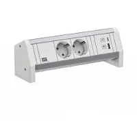 Bachmann DESK 2xUTE 1xUSB A/C 22W GST18 RAL9010