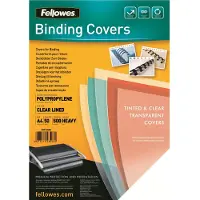 Fellowes Pack de 50 Couvertures de reliure Fantaisie en PVC 500 microns Transparent