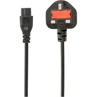 Cablexpert C5 (recht) - Type G / Groot-Brittannië (haaks) stroomkabel | 3x 0,75mm | zwart | 1,8 meter