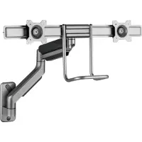 Gembird Monitorarm met gasveer voor 2 monitoren (wandmontage), space grey