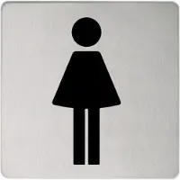 Keuco deurbord dames roestvrij staal, horeca openbare ruimte WC-bord plan