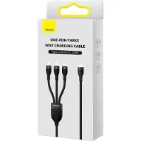 Baseus Flash Series 2 - 3-in-1 snellaadkabel - USB-C naar USB-C / Lightning / Micro-USB - 100 Watt - 1,5 meter - Zwart