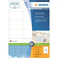 Herma premium adresetiketten nr. 4265 op A4-bladen, 1800 etiketten, 100 vellen