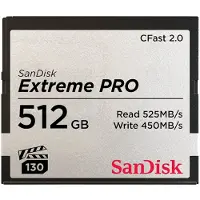 SanDisk CFast Extreme Pro, VPG130, 512GB, 525Mb/s