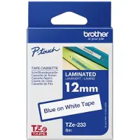 Brother TZe-233 Tape Blauw op wit (12 mm)