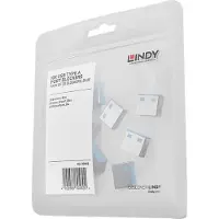 Lindy USB-Lock USB-A-poortslot Set van 10 stuks Blauw Sleutelslot Zonder sleutel